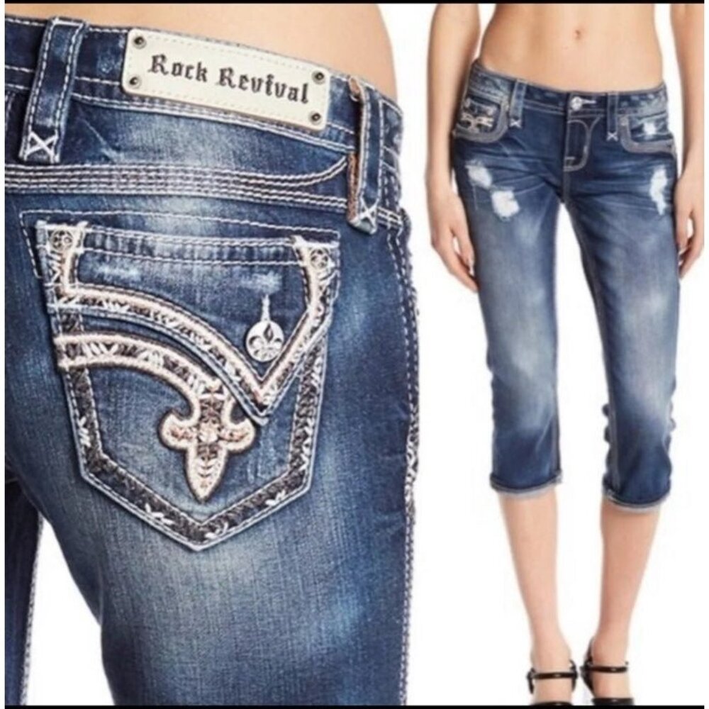 NWT Women Rock Revival Crop Jean